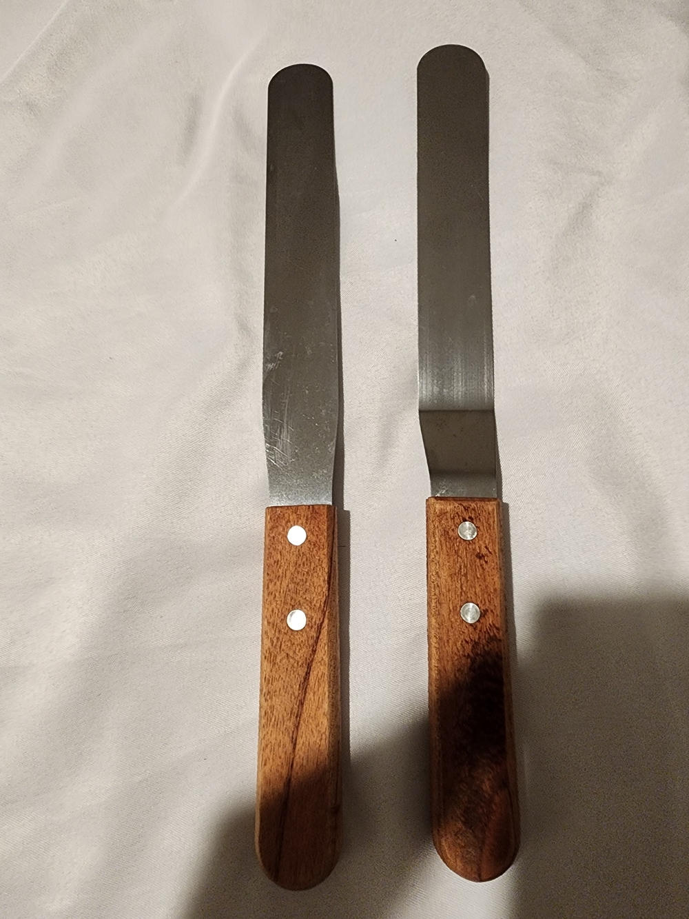 Wood-Handle Offset Spatula Set - Brown